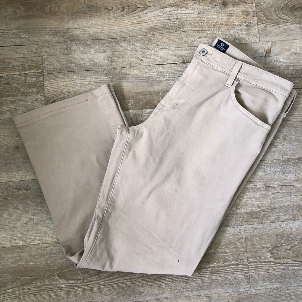 AG Adriano Goldschmied The Protege Straight Leg Beige Jeans Pants USA Mens 38x29